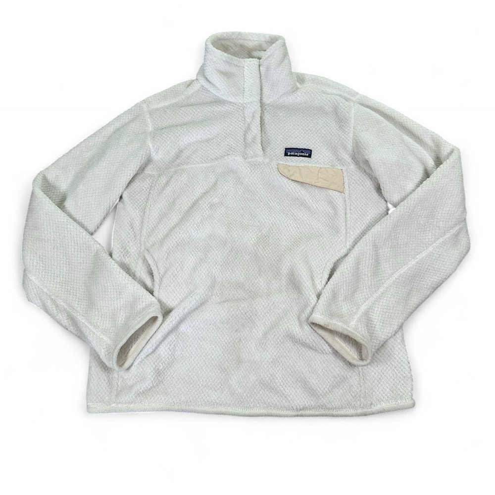 Patagonia Women’s Cream White‎ Re-Tool Snap-T Fleece Jacket Size Medium